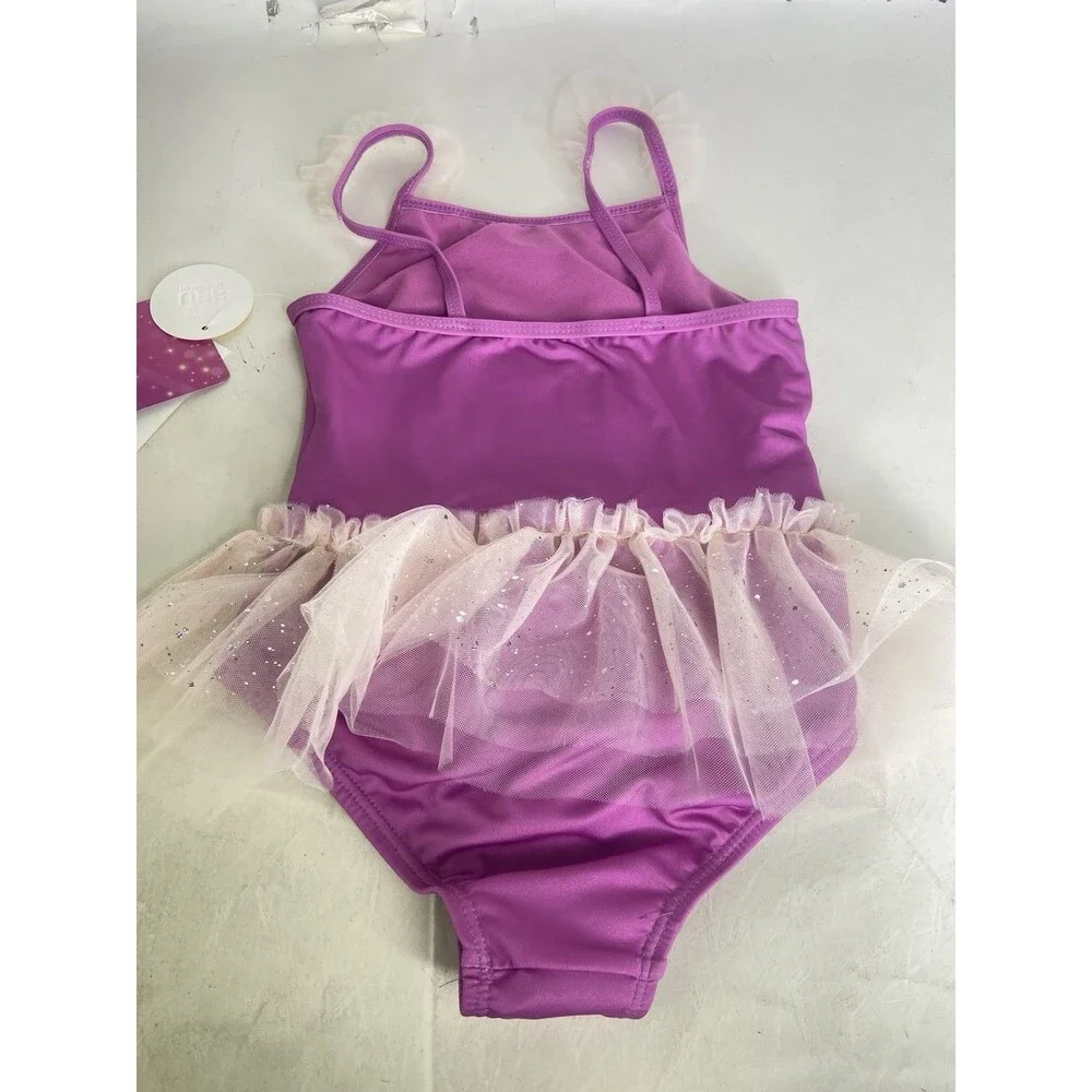Disney Tangled Rapunzel Tutu One Piece Swim Swimsuit Swimwear Girls Size 5T